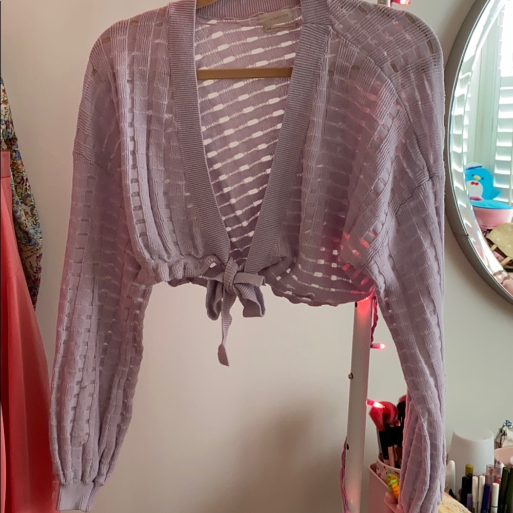 urban outfitters lilac tie cardigan top